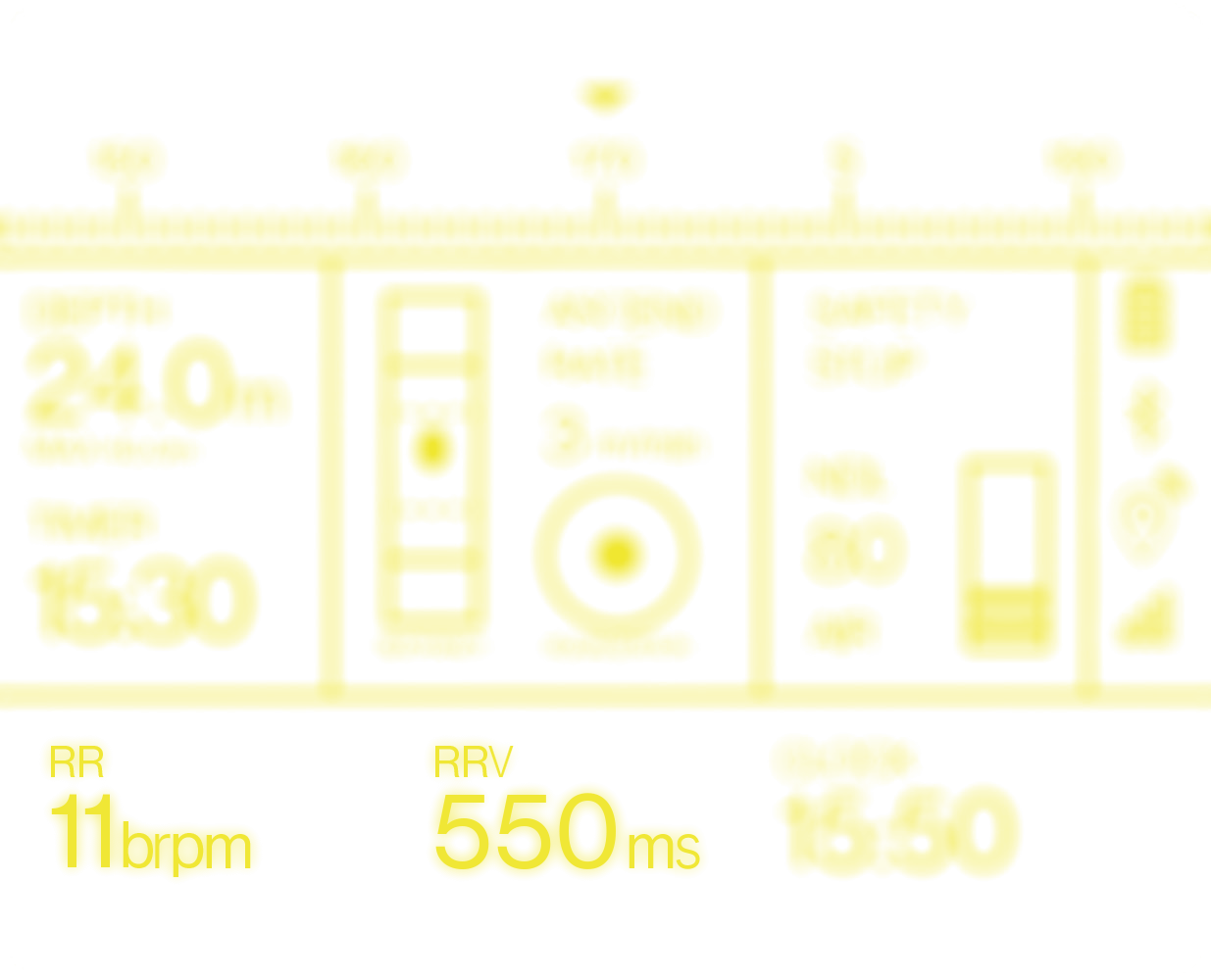 divePRO SCUBA display with respiration rate and RRV highlighted